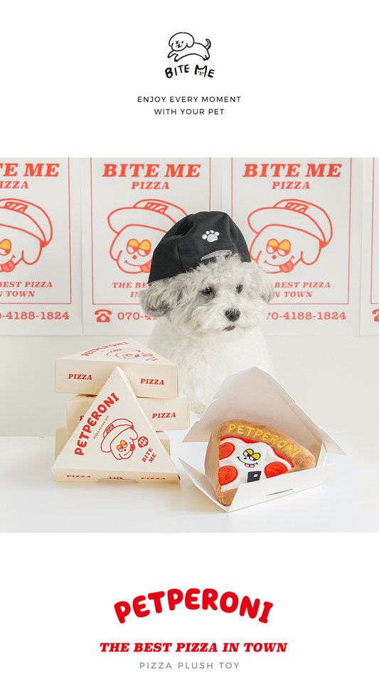 BiteMe Petperoni Squeaky Pizza Toy