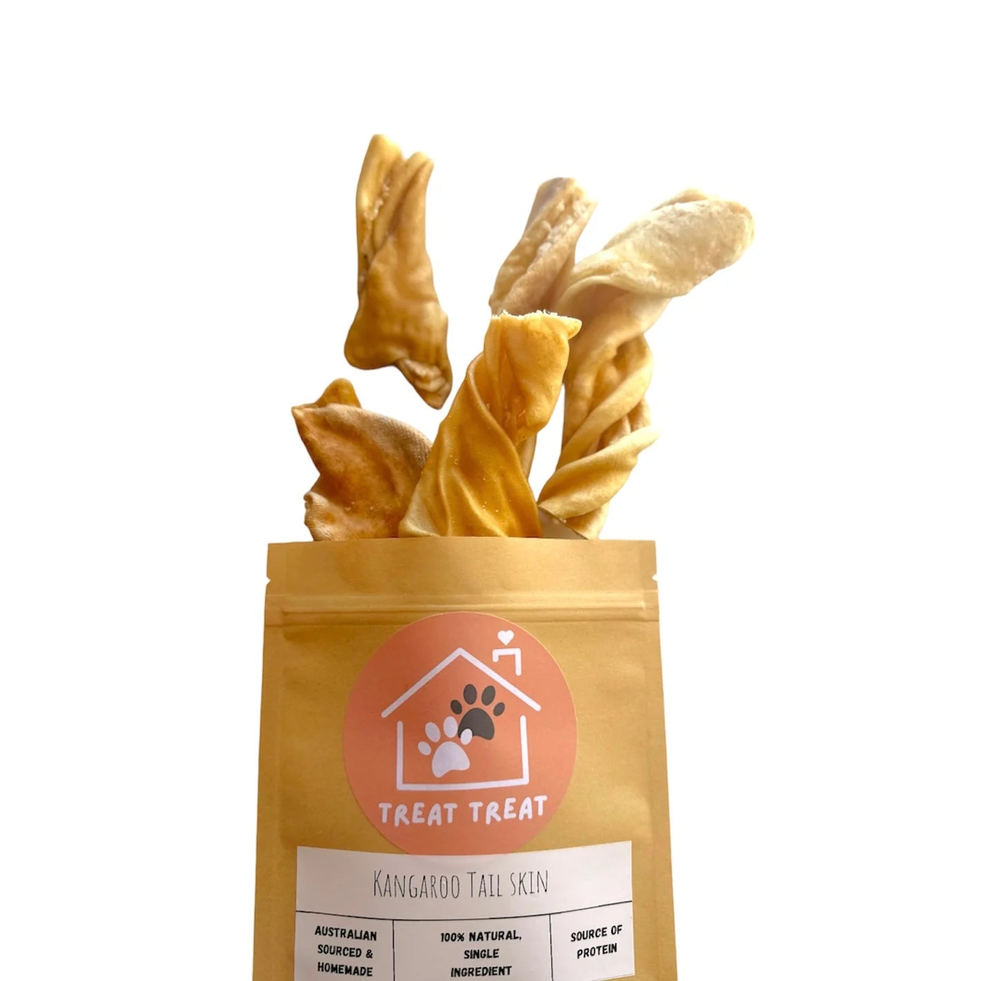 Treat Treat Dehydrated Kangaroo Tail Skin 150g