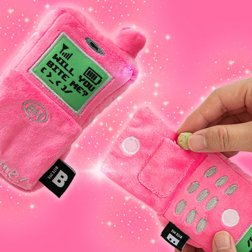 BiteMe Retro Flip Phone Nosework Toy Pink