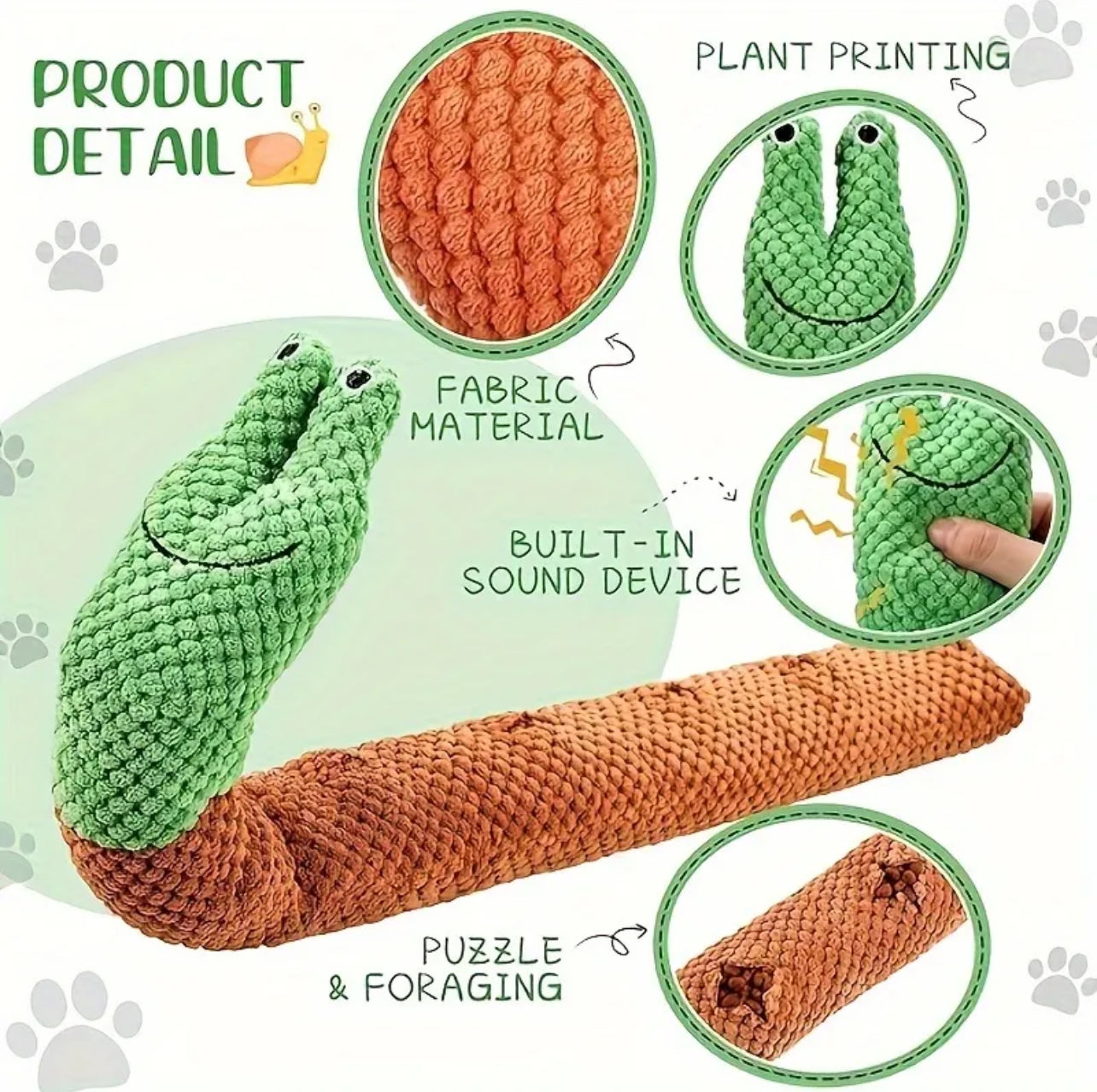 Snail Snuffle Nosework Squeaky Toy