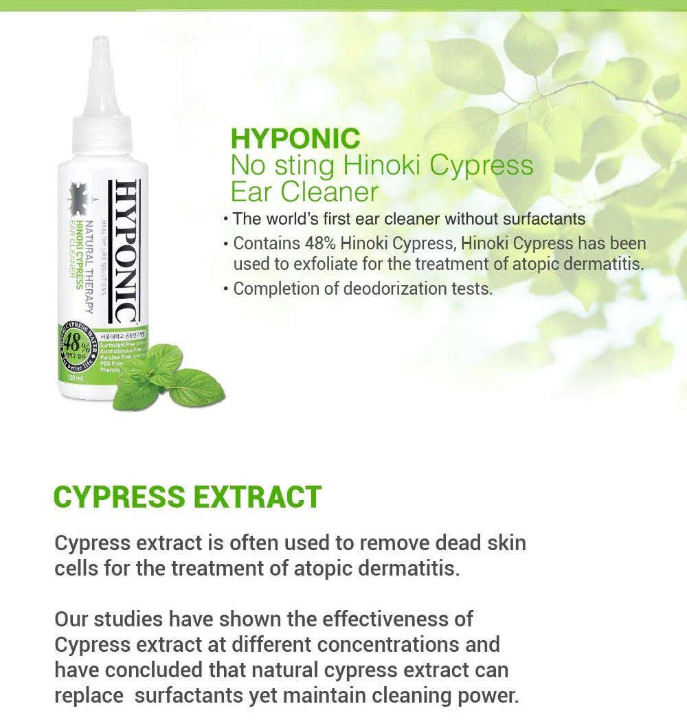 HYPONIC No Sting Hinoki Cypress Ear Cleaner (For All Dogs) 30 mL