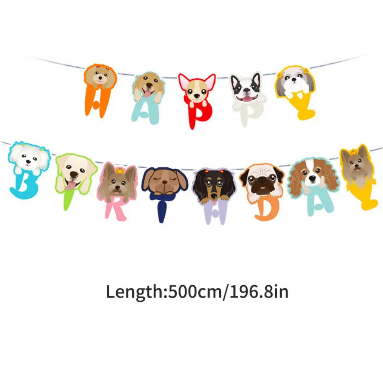 Birthday Banner Dogs Design (Multicolour)